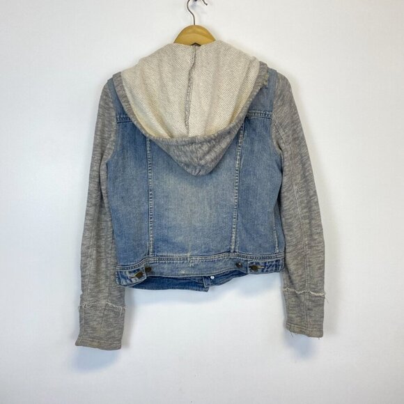 Free People Distressed Denim Jean Jacket - Picture 9 of 16